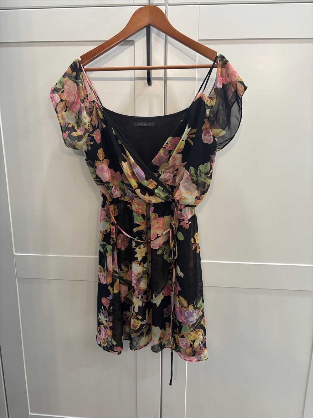 Suzy Shier Black Floral Summer Dress